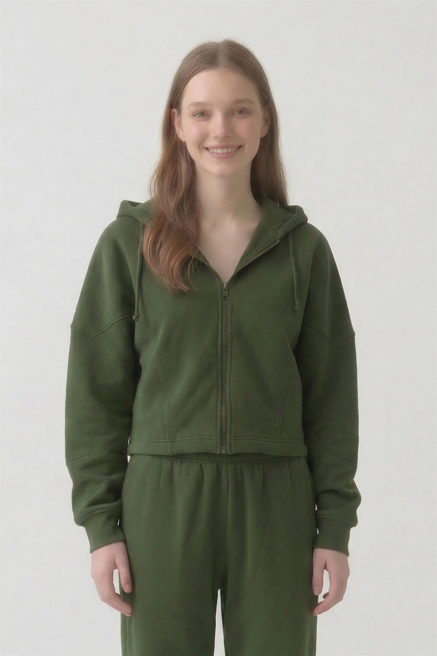 PRE SHRUNK COTTON TERRY SHORT HOOD ZIP