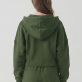 PRE SHRUNK COTTON TERRY SHORT HOOD ZIP