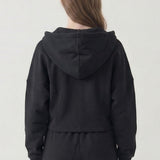 PRE SHRUNK COTTON TERRY SHORT HOOD ZIP