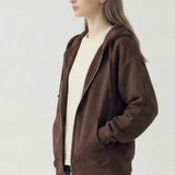 PRE SHRUNK COTTON TERRY OVERSIZED HOOD ZIPUP