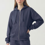 PRE SHRUNK COTTON TERRY OVERSIZED HOOD ZIPUP