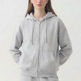 PRE SHRUNK COTTON TERRY OVERSIZED HOOD ZIPUP