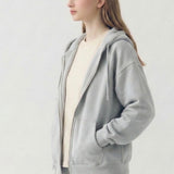 PRE SHRUNK COTTON TERRY OVERSIZED HOOD ZIPUP