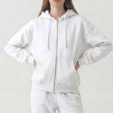 PRE SHRUNK COTTON TERRY OVERSIZED HOOD ZIPUP