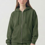 PRE SHRUNK COTTON TERRY OVERSIZED HOOD ZIPUP