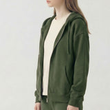 PRE SHRUNK COTTON TERRY OVERSIZED HOOD ZIPUP
