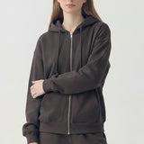 PRE SHRUNK COTTON TERRY OVERSIZED HOOD ZIPUP