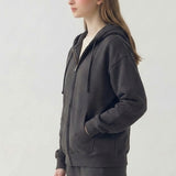 PRE SHRUNK COTTON TERRY OVERSIZED HOOD ZIPUP