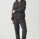 PRE SHRUNK COTTON TERRY OVERSIZED HOOD ZIPUP