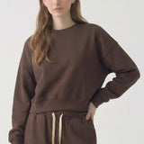 PRE SHRUNK COTTON TERRY CROPPED CREWNECK