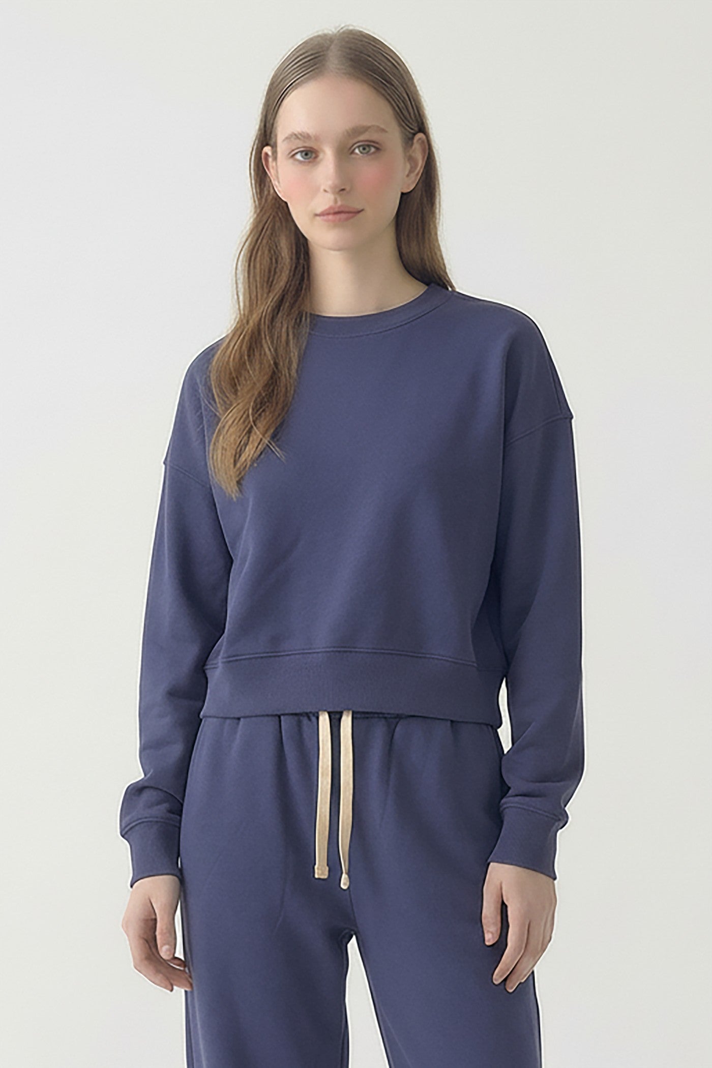 PRE SHRUNK COTTON TERRY CROPPED CREWNECK