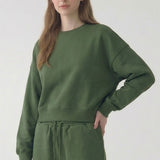 PRE SHRUNK COTTON TERRY CROPPED CREWNECK