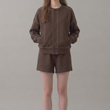 PRE SHRUNK STITCHED COTTON TERRY CARDIGAN