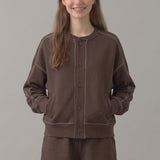PRE SHRUNK STITCHED COTTON TERRY CARDIGAN