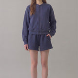 PRE SHRUNK STITCHED COTTON TERRY CARDIGAN