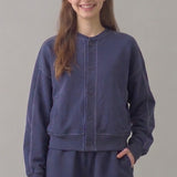 PRE SHRUNK STITCHED COTTON TERRY CARDIGAN