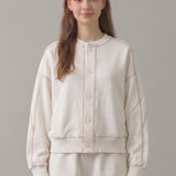 PRE SHRUNK STITCHED COTTON TERRY CARDIGAN