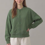 PRE SHRUNK STITCHED COTTON TERRY CARDIGAN