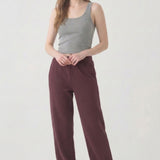 Washed Cotton Long straght pants