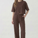 Washed Cotton Long straght pants