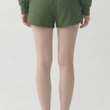 PRE SHRUNK COTTON TERRY DRAWSTRING DOLPHIN SHORT