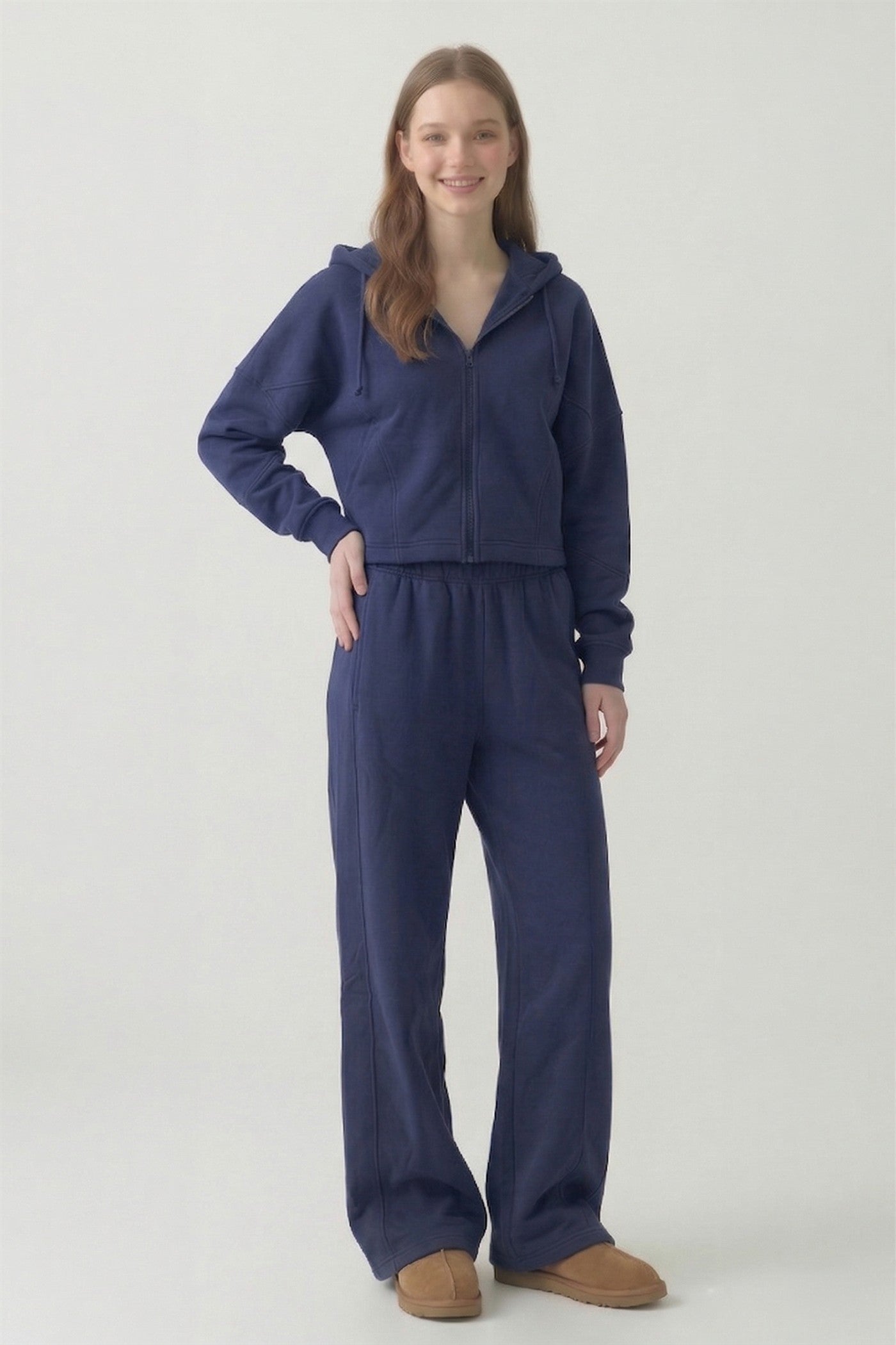 PRE SHRUNK COTTON TERRY WIDE PANTS