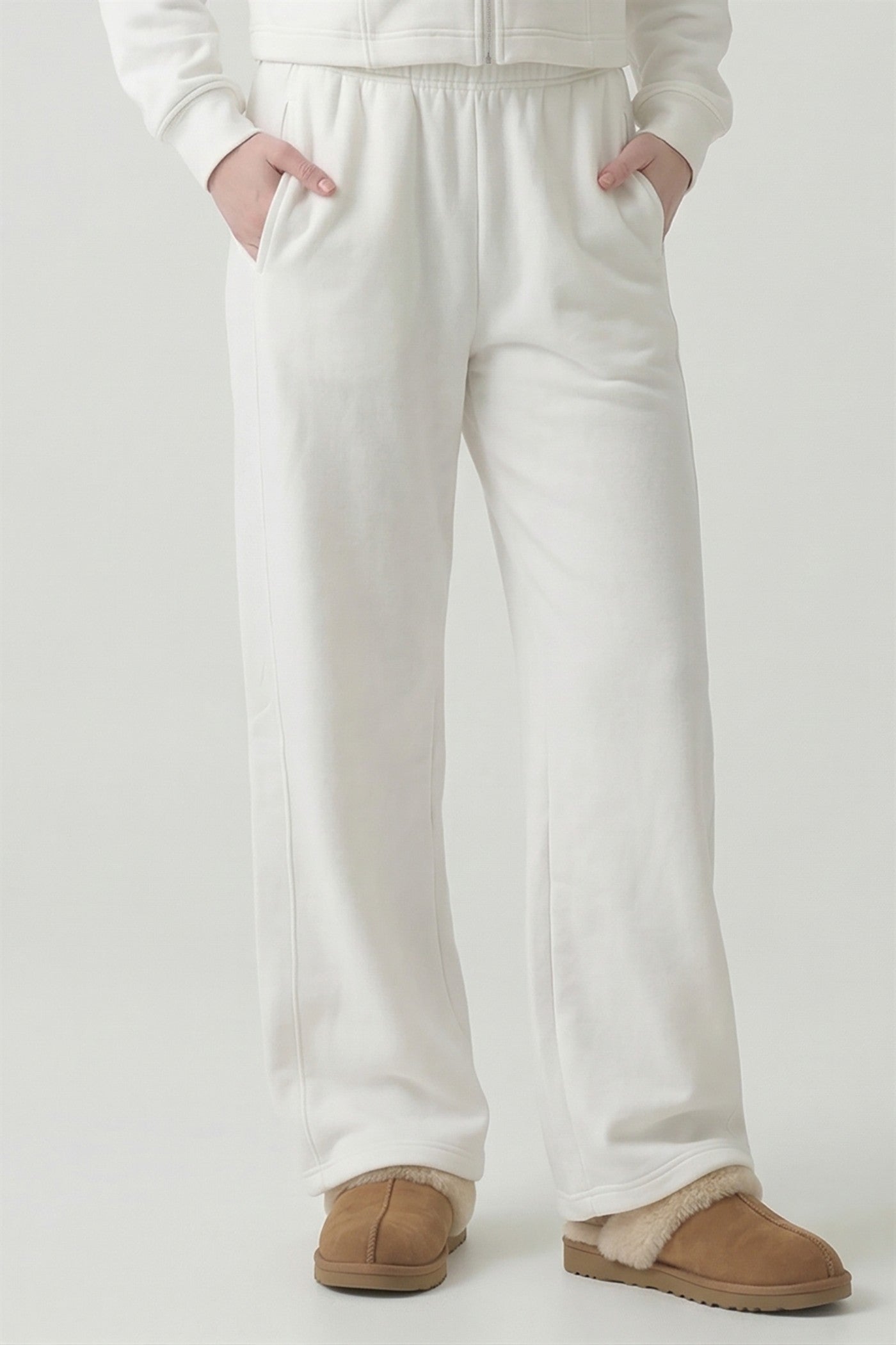 PRE SHRUNK COTTON TERRY WIDE PANTS