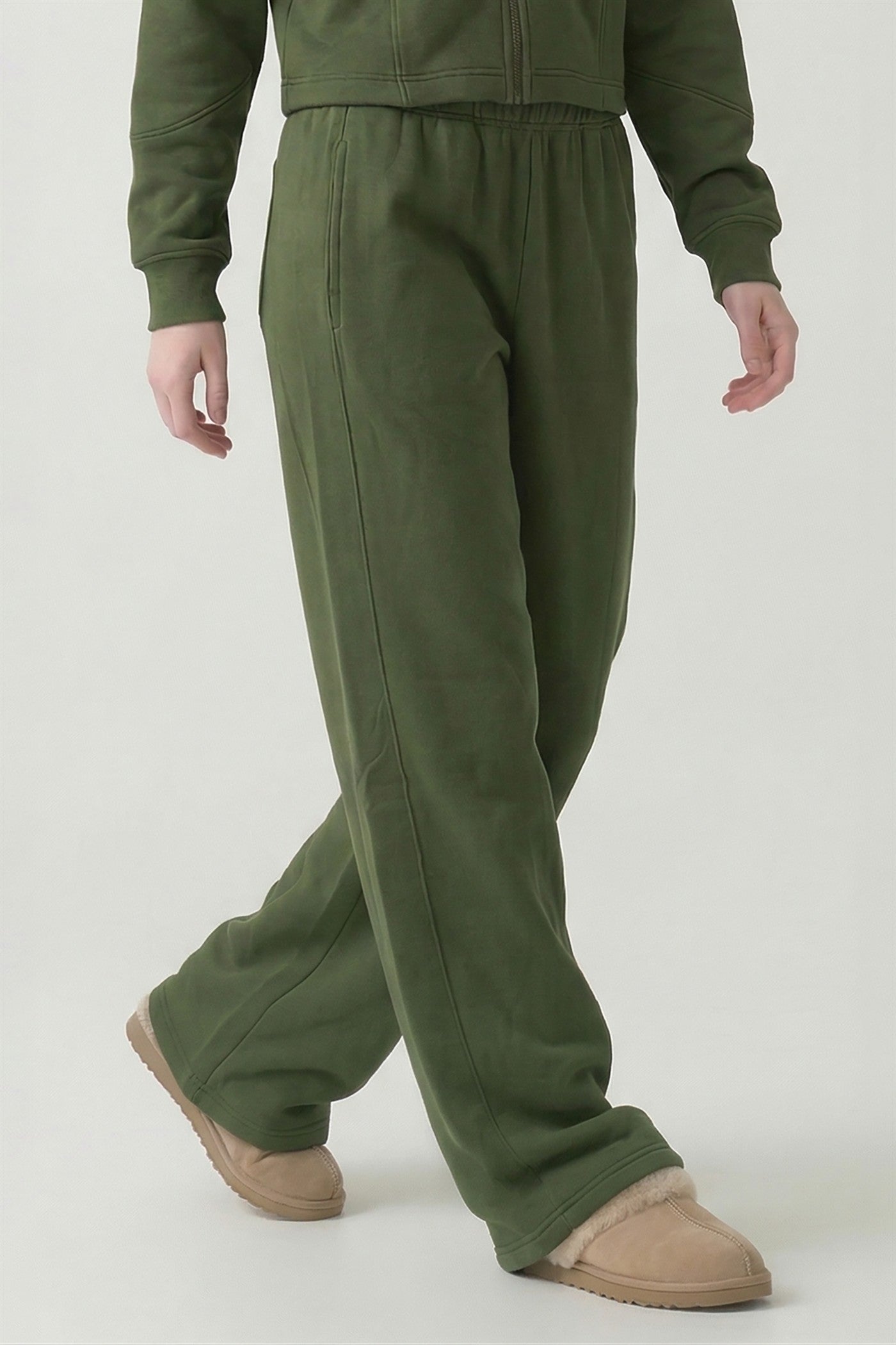 PRE SHRUNK COTTON TERRY WIDE PANTS