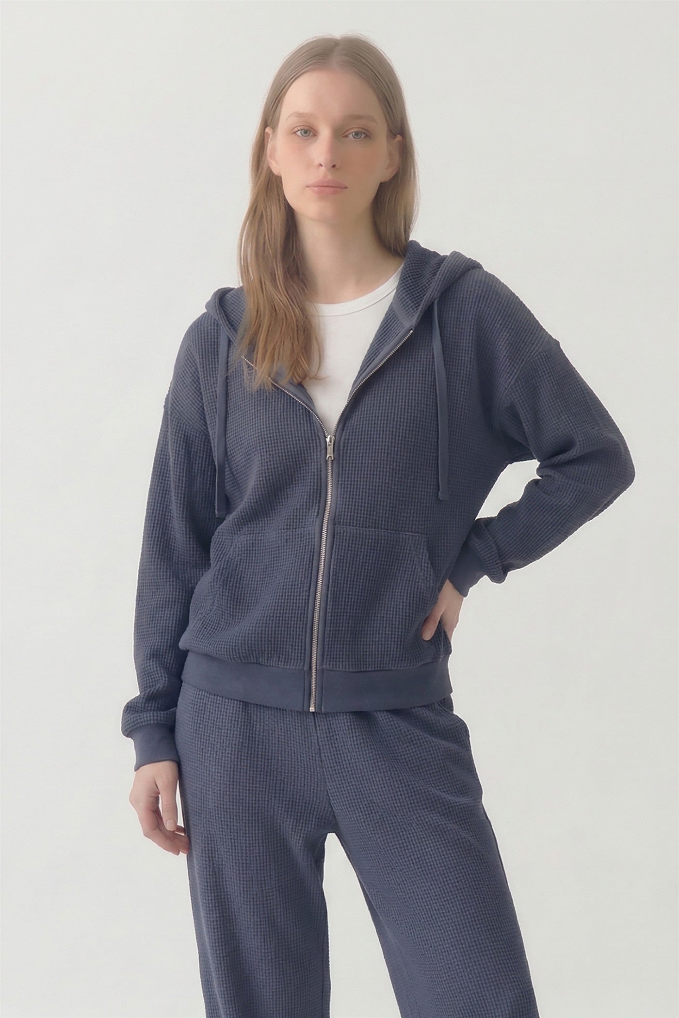 SOFT WAFFLE HOODIE ZIP