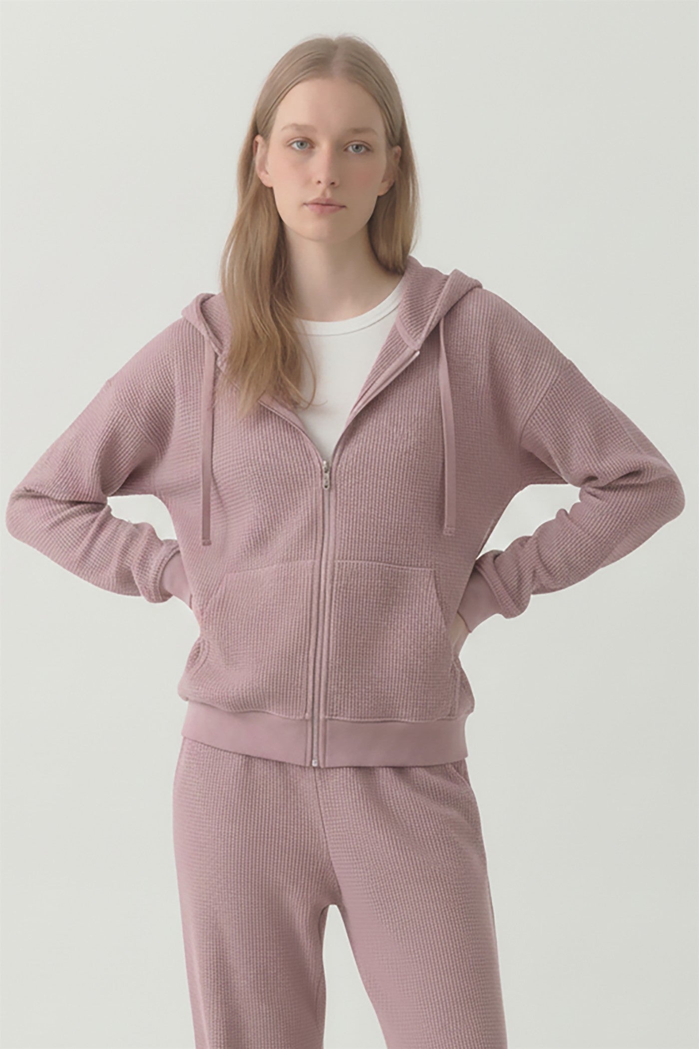 SOFT WAFFLE HOODIE ZIP