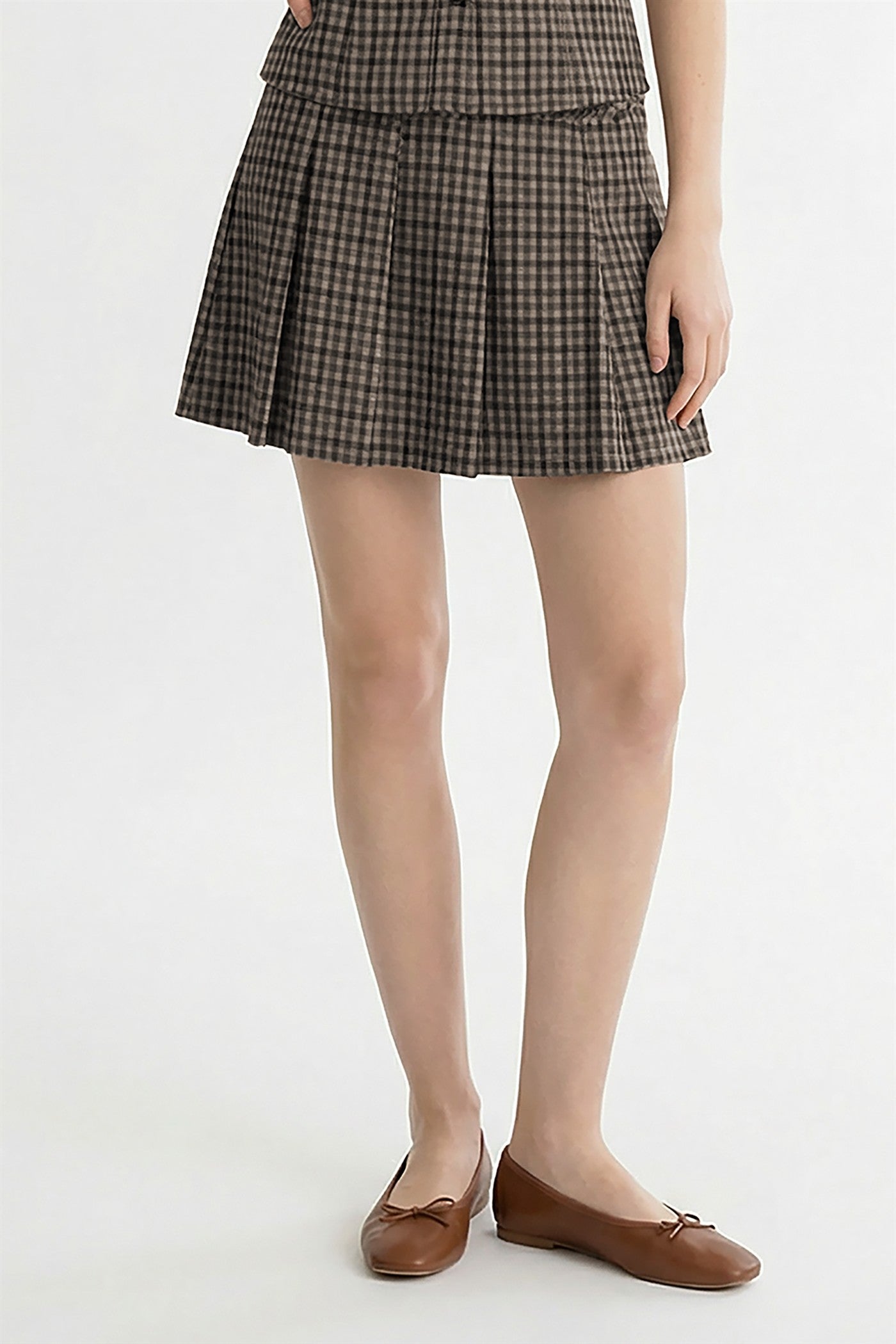 LOW WAIST PLAID TENNIS SKIRT