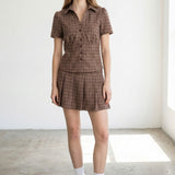 LOW WAIST PLAID TENNIS SKIRT