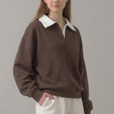PRE SHRUNK COTTON FLEECE COLLARED SWEATSHIRT