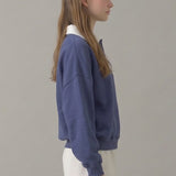 PRE SHRUNK COTTON FLEECE COLLARED SWEATSHIRT