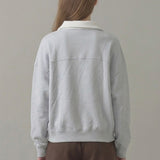 PRE SHRUNK COTTON FLEECE COLLARED SWEATSHIRT