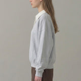 PRE SHRUNK COTTON FLEECE COLLARED SWEATSHIRT