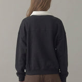 PRE SHRUNK COTTON FLEECE COLLARED SWEATSHIRT