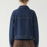 PIN STRIPPED TWILL LOOSE FIT JACKET