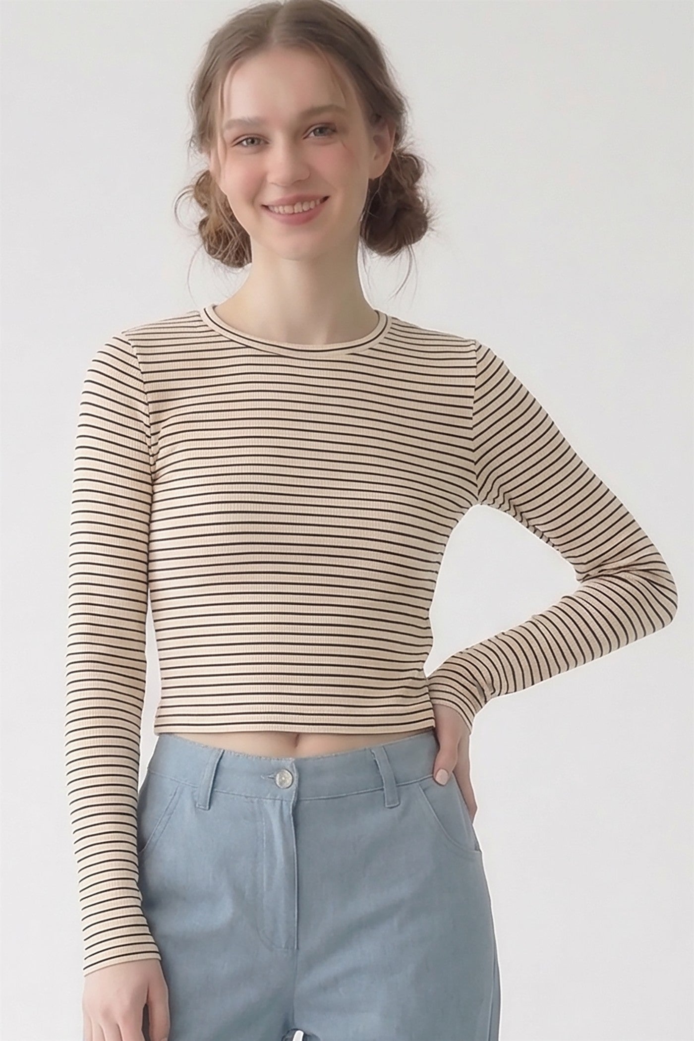 LONG SLEEVE STRIPED T SHIRT
