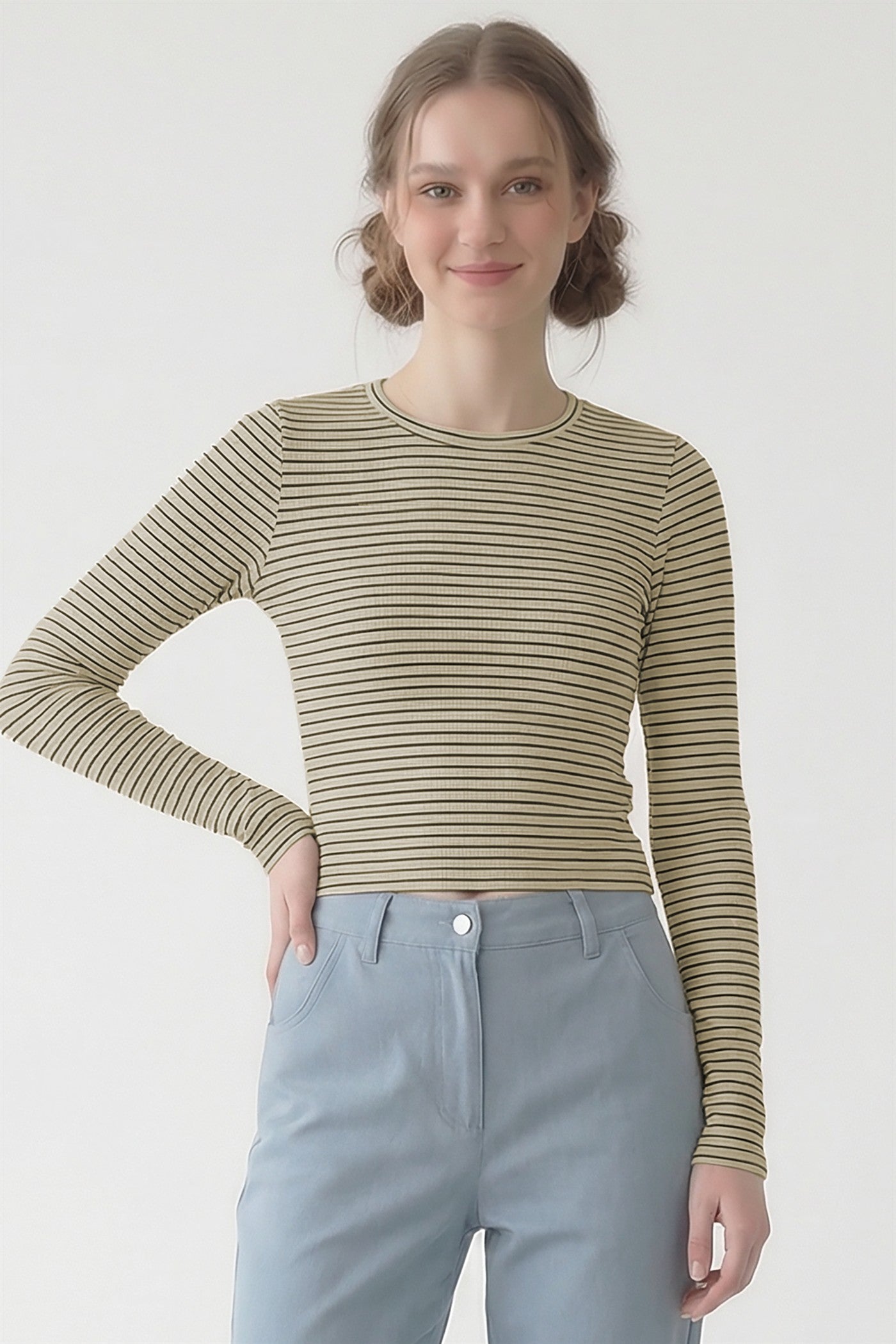 LONG SLEEVE STRIPED T SHIRT