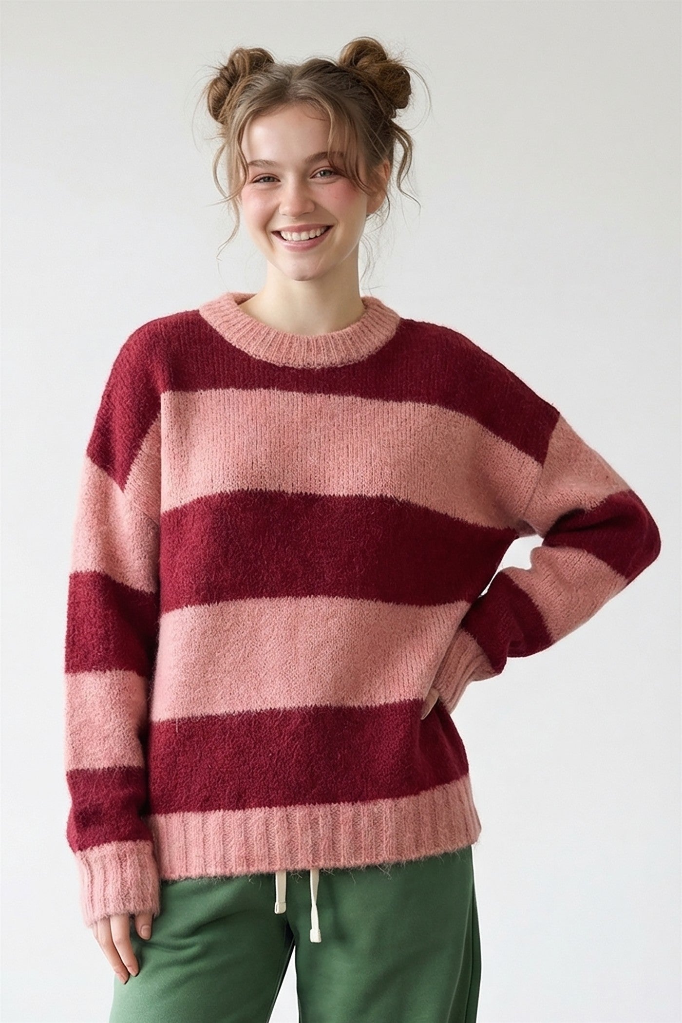 BOLD STRIPE OVERSIZE SWEATER