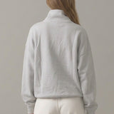 PRE SHRUNK COTTON TERRY HALF ZIP SWEATSHIRT