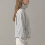 PRE SHRUNK COTTON TERRY HALF ZIP SWEATSHIRT