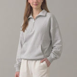 PRE SHRUNK COTTON TERRY HALF ZIP SWEATSHIRT
