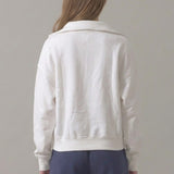 PRE SHRUNK COTTON TERRY HALF ZIP SWEATSHIRT