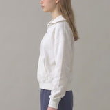 PRE SHRUNK COTTON TERRY HALF ZIP SWEATSHIRT