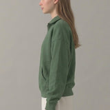 PRE SHRUNK COTTON TERRY HALF ZIP SWEATSHIRT