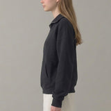 PRE SHRUNK COTTON TERRY HALF ZIP SWEATSHIRT