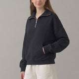 PRE SHRUNK COTTON TERRY HALF ZIP SWEATSHIRT