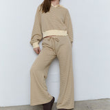 STRIPED LONG SLEEVE HOODIE - PART OF SET